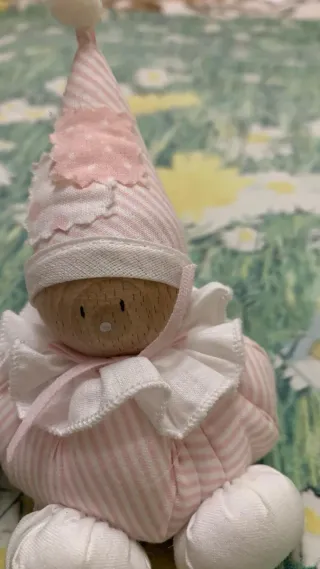 Set 2 bamboline con cappello a cono