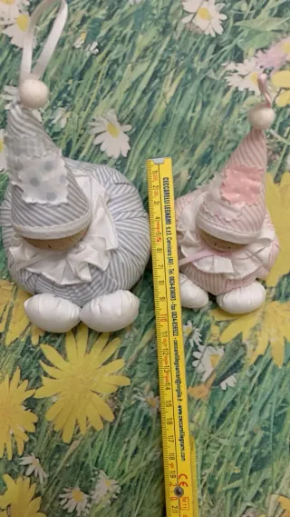 Set 2 bamboline con cappello a cono