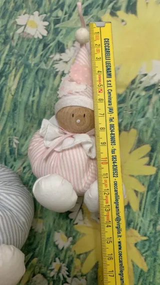 Set 2 bamboline con cappello a cono