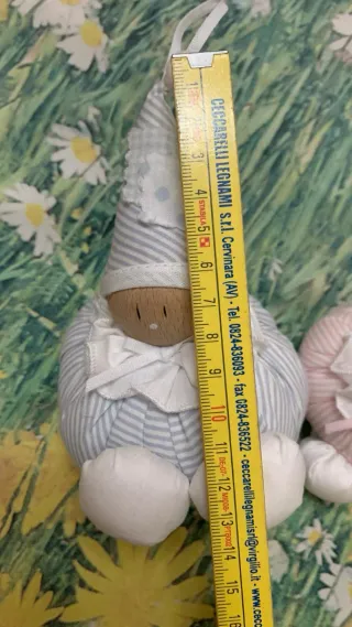 Set 2 bamboline con cappello a cono