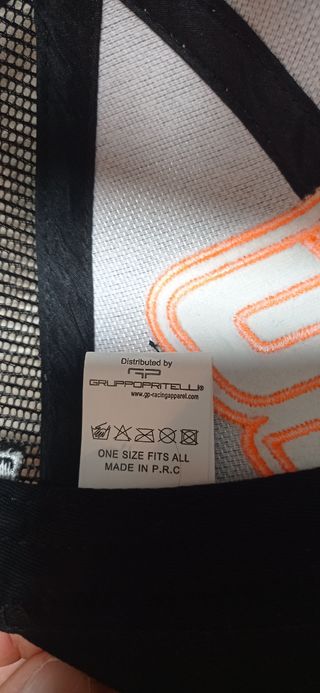 Gorra GRUPPO PRITELLI Talla Única Negra Naranja.