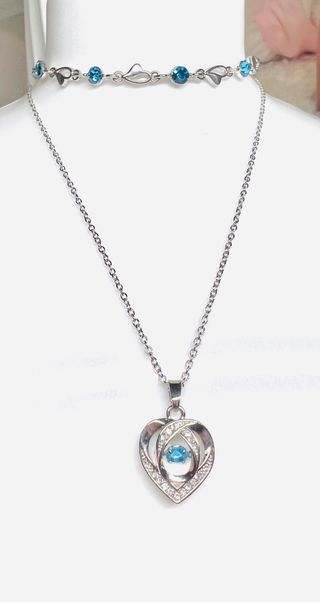 SET DE COLGANTE Y PULSERA DE PLATA DE LEY