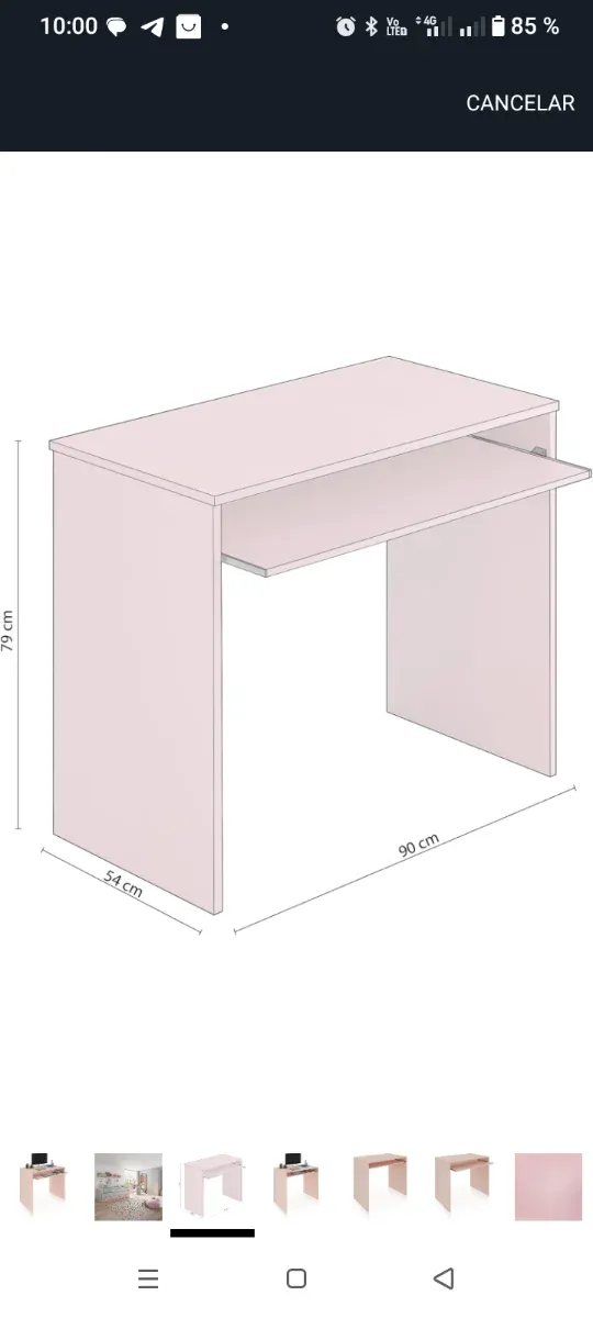 Tavolo per computer rosa