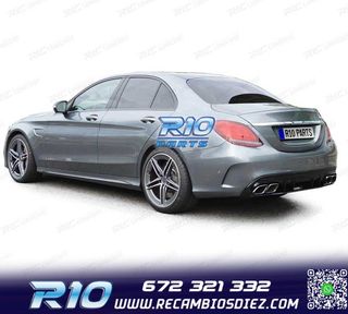 DIFUSOR MERCEDES CLASE C W205 SEDAN 18-21 NEGRO BRILLANTE +