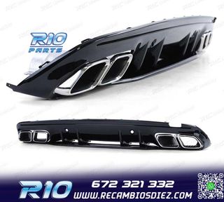 DIFUSOR MERCEDES CLASE C W205 SEDAN 18-21 NEGRO BRILLANTE +