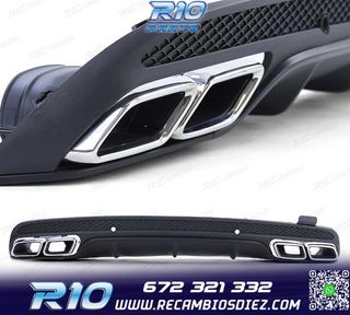 DIFUSOR MERCEDES CLASE C W205 SEDÁN 14-18 LOOK AMG C63 NEGR