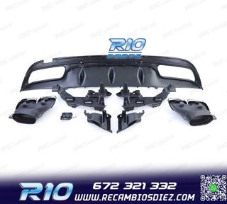 DIFUSOR MERCEDES CLASE C W205 SEDÁN 14-18 LOOK AMG C63 NEGR