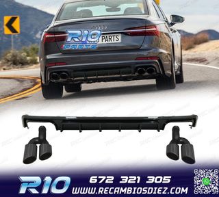 DIFUSOR AUDI A6 A6 AVANT 19-24 LOOK S6 NEGRO BRILLO