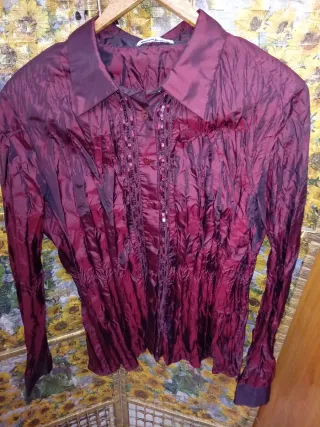 Camisa raso fiesta lentejuelas