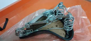 Sillín de cuero para bicicleta clásica hombre