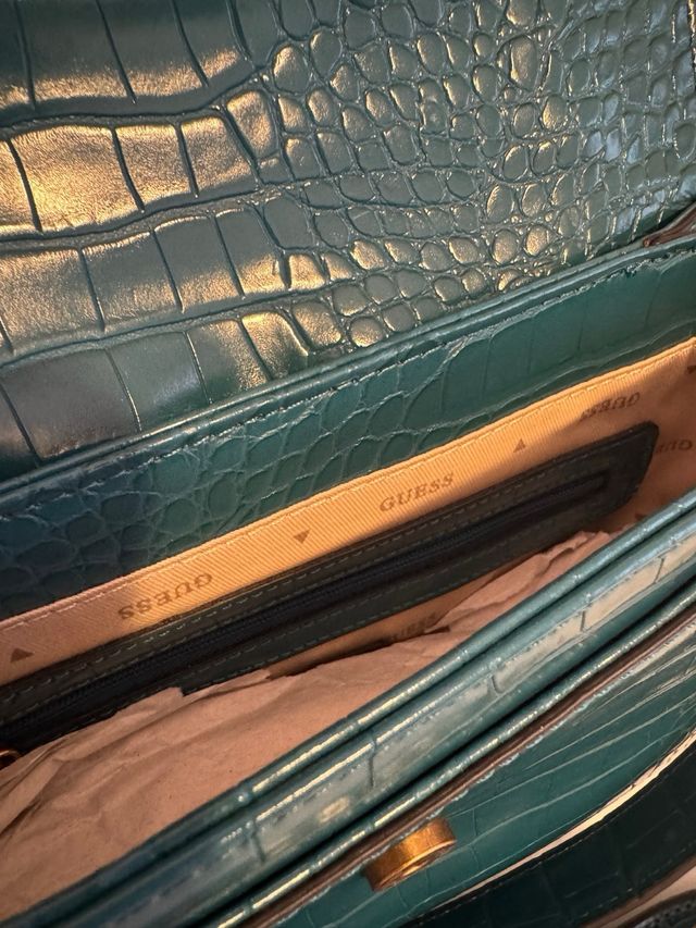 Bolso Guess Verde Azulado Cocodrilo