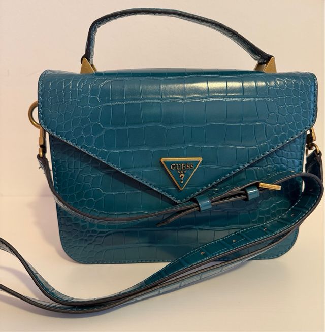 Bolso Guess Verde Azulado Cocodrilo