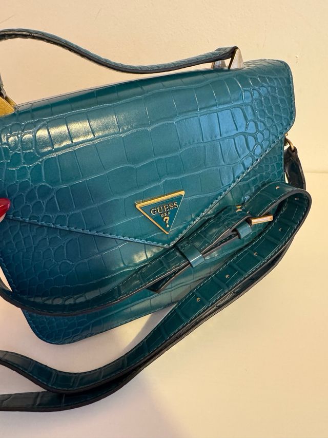 Bolso Guess Verde Azulado Cocodrilo