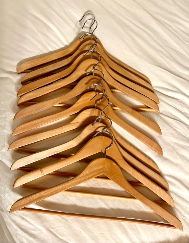 10 appendiabiti in legno per camicia o giacca