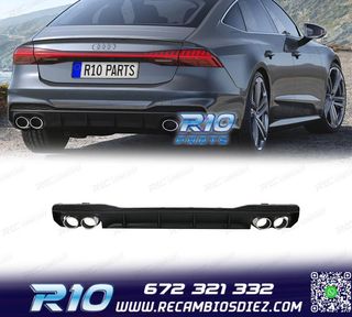 DIFUSOR AUDI A7 S LINE 19- LOOK S7 + COLAS ESCAPE CROMO