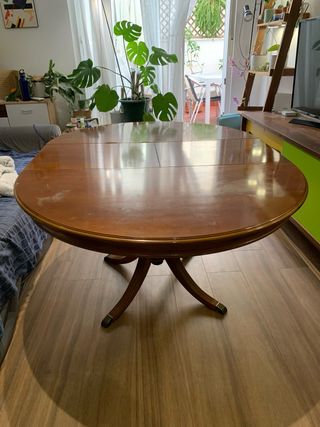 Mesa redonda extensible madera maciza