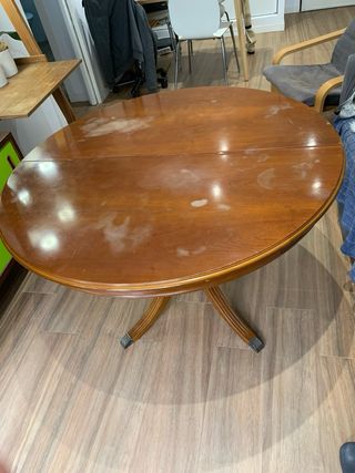 Mesa redonda extensible madera maciza