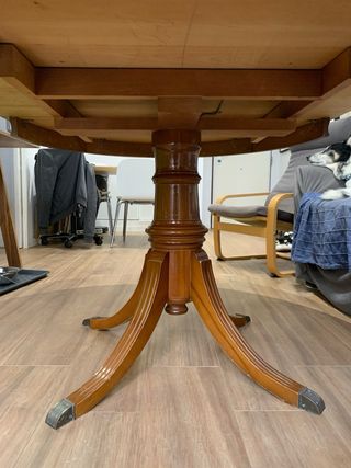 Mesa redonda extensible madera maciza