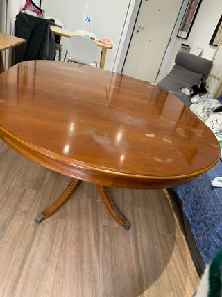 Mesa redonda extensible madera maciza