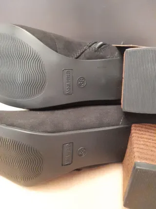 Botines negros tacón madera