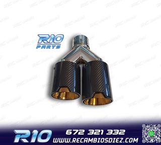 COLA ESCAPE IZQ BMW LOOK M PERFORMANCE DORADO CARBONO