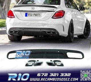 DIFUSOR MERCEDES C W205 LOOK AMG C63 14-18 + COLAS ESCAPE