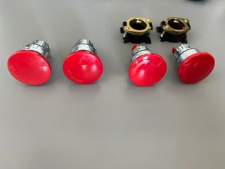 Lote 4 Pulsadores de Emergencia Rojos