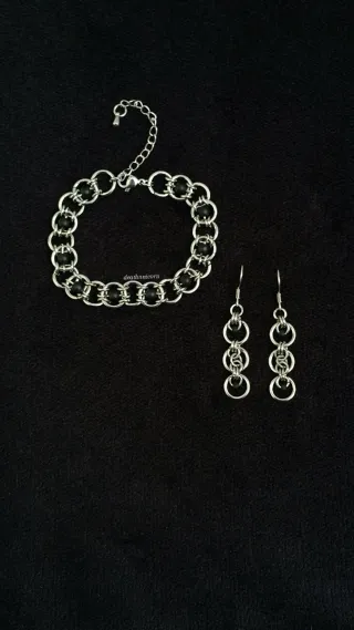 Pulsera y pendientes acero inoxidable alternativo