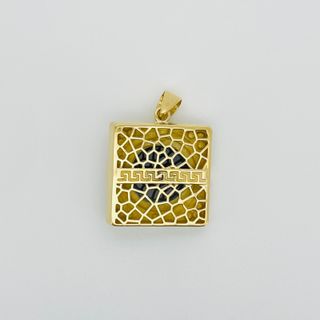 COLGANTE CUADRADO MEDUSA ONIX Y CIRCONITAS.