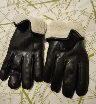 Guantes de invierno negros con forro polar
