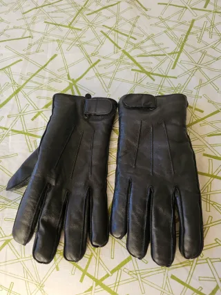Guantes de invierno negros con forro polar