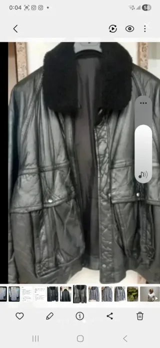 Cazadora de cuero negra con cuello