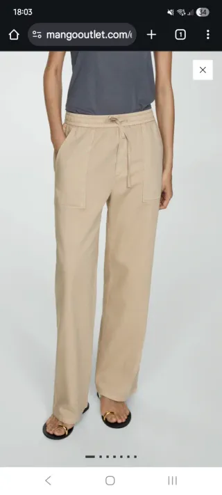 Pantalón jogger Mango beige