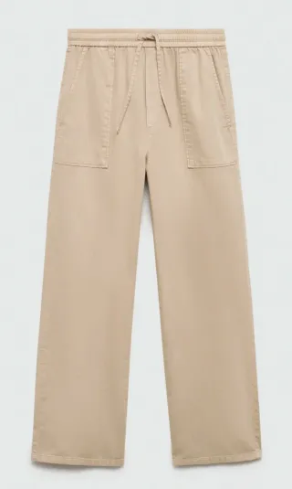 Pantalón jogger Mango beige