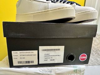 Zapatillas Colmar Piel Blancas y Azul Marino