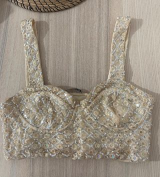 Top Zara lentejuelas talla M