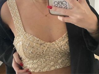 Top Zara lentejuelas talla M