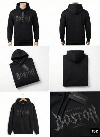 Sudadera Negra Boston