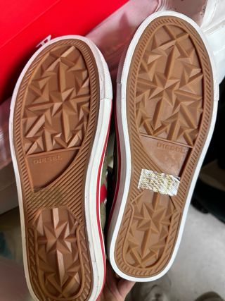 Zapatillas altas Diesel verdes y rojas