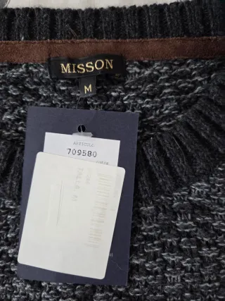 Jersey hombre rayas gris y negro talla M