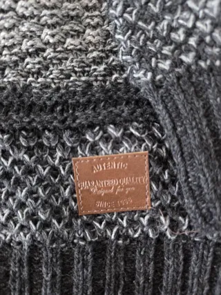 Jersey hombre rayas gris y negro talla M