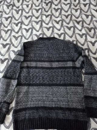 Jersey hombre rayas gris y negro talla M