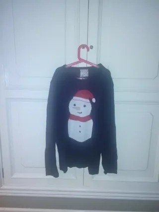 Jersey Navideño Muñeco Nieve Negro