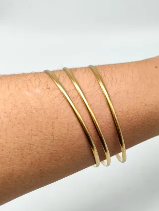 Trio pulseras finas oro 18kt