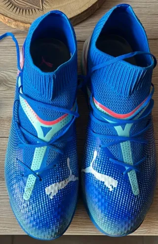 Zapatillas Puma Futbol Azul y Blanco