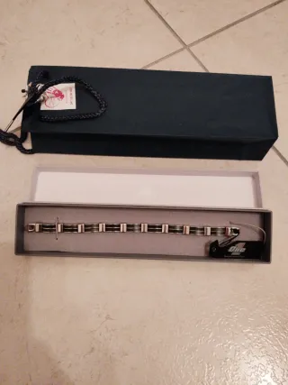 Bracciale uomo acciaio e caucciù