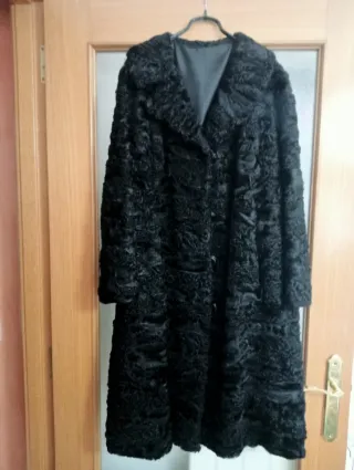 Abrigo Astracán Auténtico Años 70 Negro
