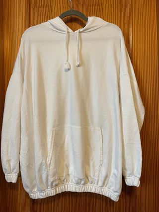 Sudadera oversize ligera blanca