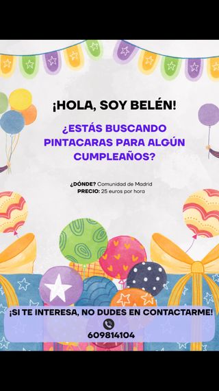 Pintacaras cumpleaños