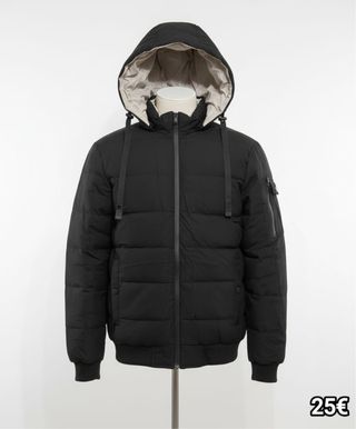 Chaqueta reversible acolchada negra hombre